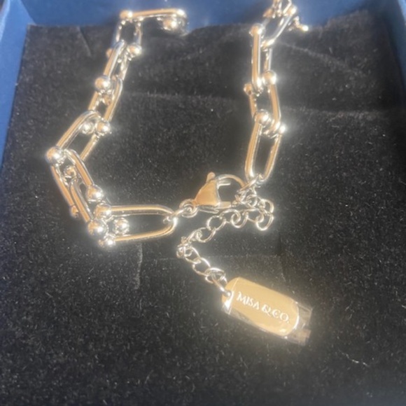 SILVER CHUNKY U CHAIN Bracelet Stainless Steel - Picture 2 of 5